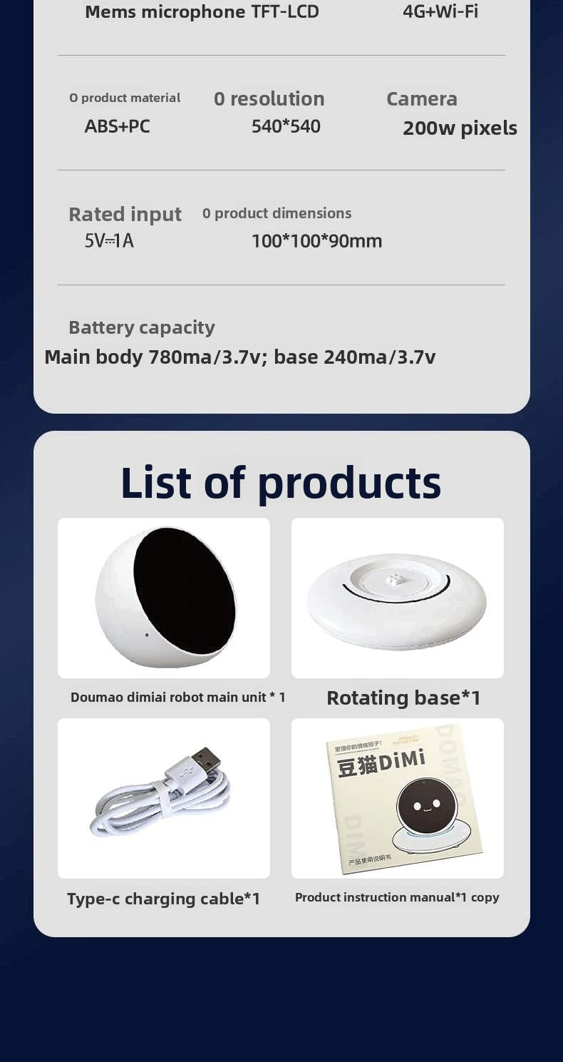 Factory OEM DiMi Desktop AI Robot Car Assistant 4G/WiFi Desktop Companion Emotional Exchange Partner Growing Robot 100+ Emojis