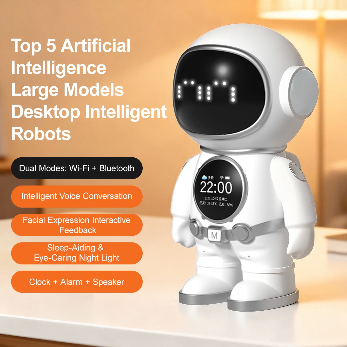 Astronaut AI Robot Toy Tuya APP Educational Robot WiFi Voice Interaction Intelligent Dialogue for 50+ Language
