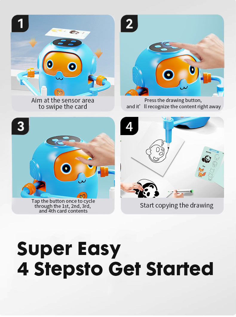 Drawing Robot Interactive Educational Drawing Robot, Magic Painting Robot Toy for Girls and Boys