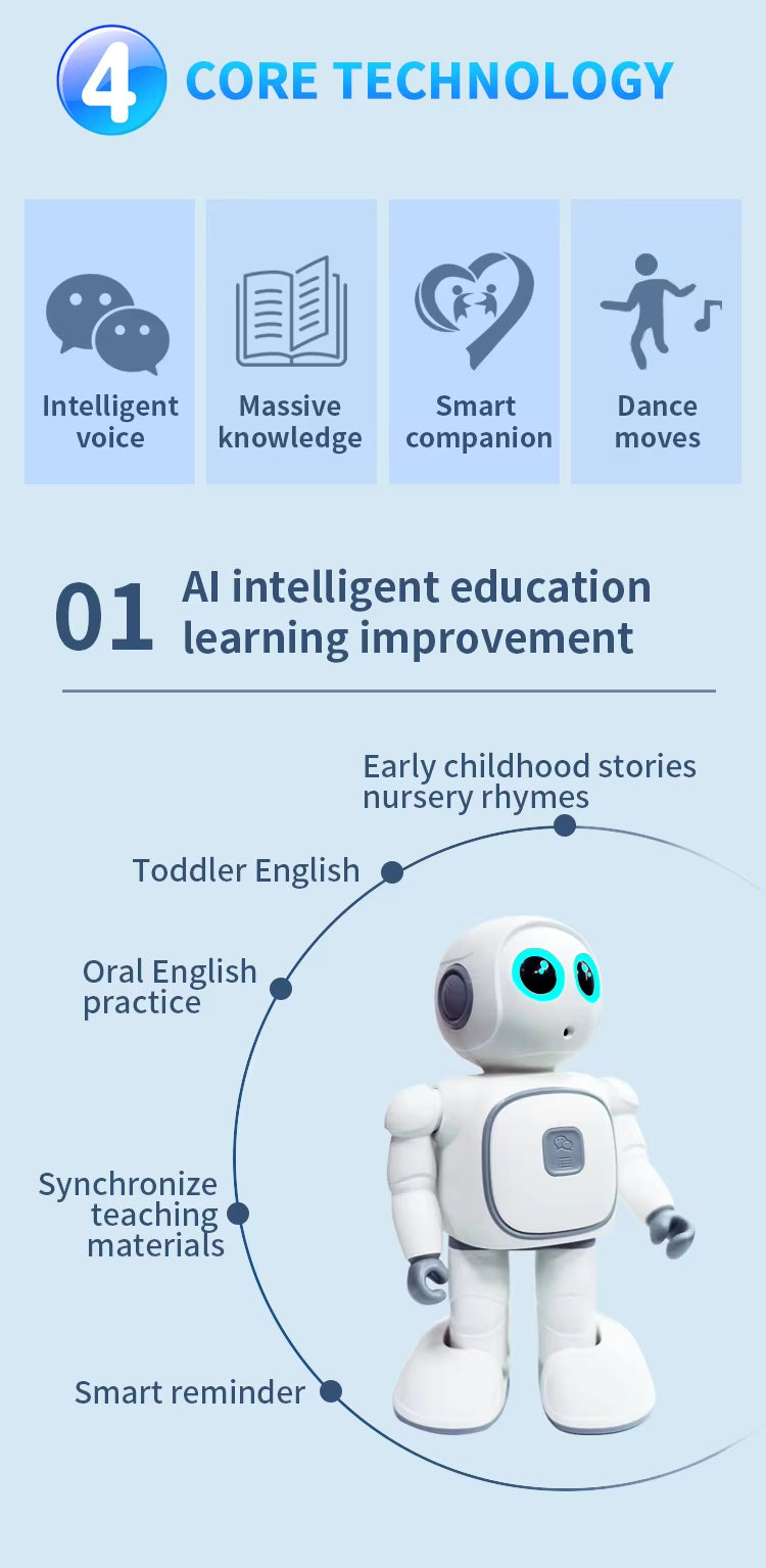 R8 Generic AI Programming Educational Robot - Interactive Voice Commands, Music, Dance, Storytelling, Educational Robot for Kids