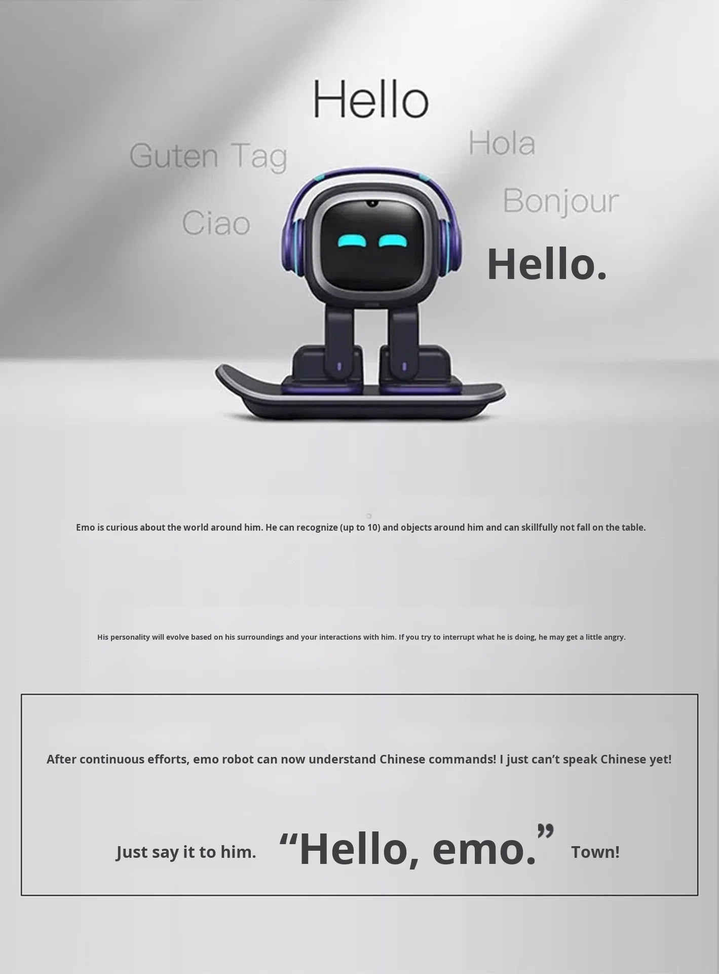 EMO Robot : The Coolest AI Desktop Pet with Personality and Ideas.